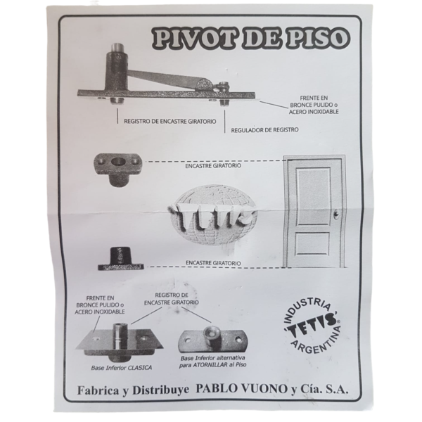 PIVOT DE PISO GIRATORIO EMBUTIR TETIS AMURAR - Image 7