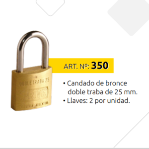 CANDADO PRIVE 25 MM DE BRONCE