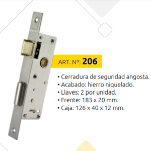 CERRADURA PRIVE 206 ANGOSTA