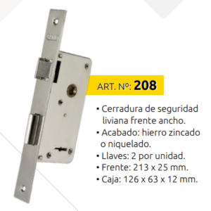 CERRADURA PRIVE 208
