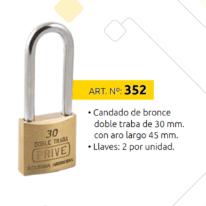 CANDADO PRIVE 30 MM DE BRONCE