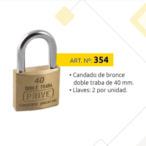 CANDADO PRIVE 40MM DE BRONCE