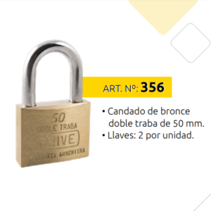 CANDADO PRIVE 50 MM DE BRONCE
