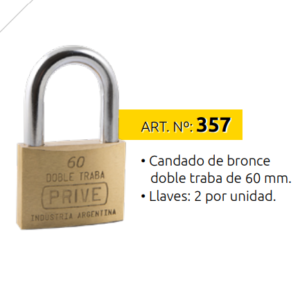 CANDADO PRIVE 60MM DE BRONCE