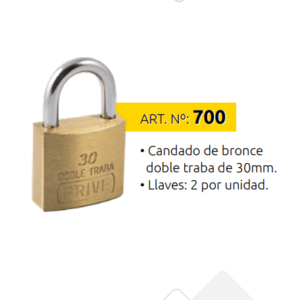 CANDADO PRIVE 30 MM DE BRONCE